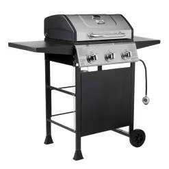 Blue Rhino Black and Silver/Porcelain and Stainless Steel 3-Burner Liquid Propane Gas Grill