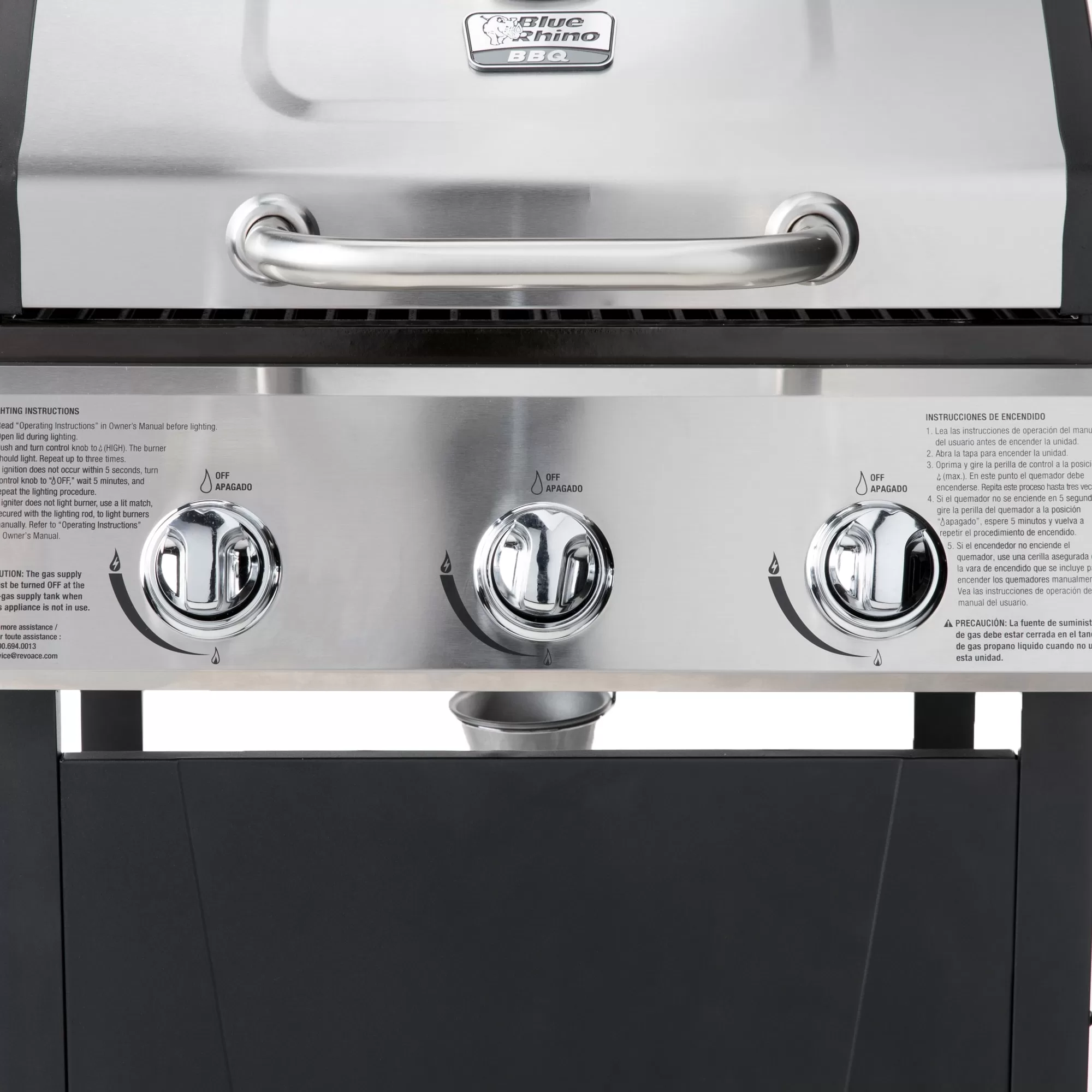 Blue Rhino Black and Silver/Porcelain and Stainless Steel 3-Burner Liquid Propane Gas Grill