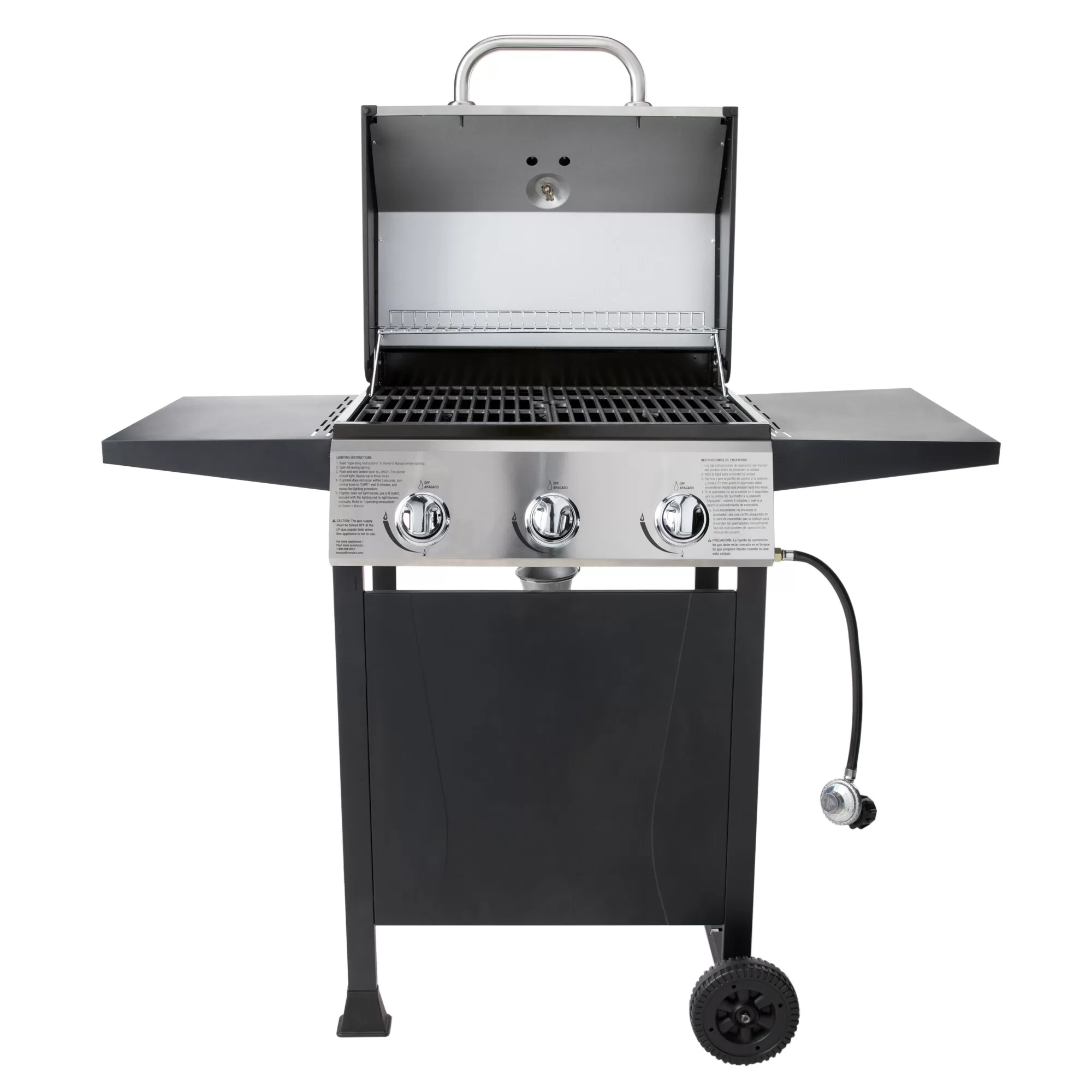 Blue Rhino Black and Silver/Porcelain and Stainless Steel 3-Burner Liquid Propane Gas Grill