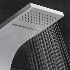 AKDY Stainless Steel Dual Head Waterfall Shower Panel System with 3-way Diverter Valve Included
