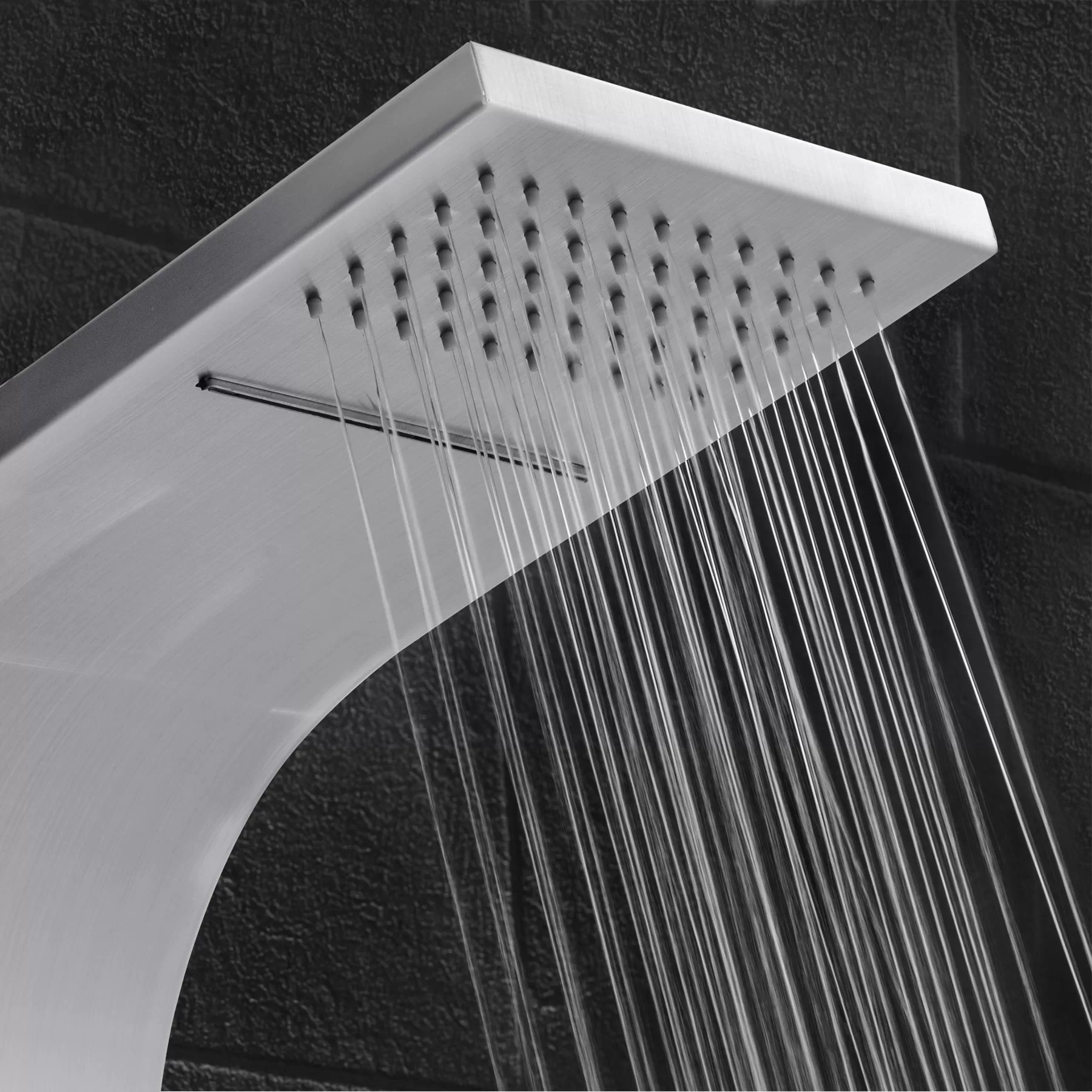 AKDY Stainless Steel Dual Head Waterfall Shower Panel System with 3-way Diverter Valve Included