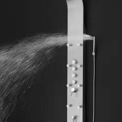AKDY Stainless Steel Dual Head Waterfall Shower Panel System with 3-way Diverter Valve Included