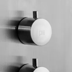 AKDY Stainless Steel Dual Head Waterfall Shower Panel System with 3-way Diverter Valve Included
