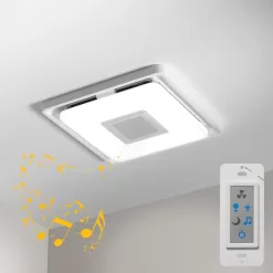 Homewerks 1.5-Sone 110-CFM White Decorative Lighted Bluetooth Compatibility Bathroom Fan