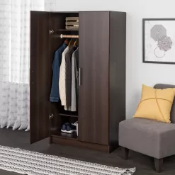 Prepac Elite 32-in W x 65-in H Wood Composite Espresso Freestanding Utility Storage Cabinet
