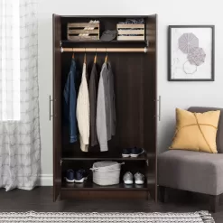 Prepac Elite 32-in W x 65-in H Wood Composite Espresso Freestanding Utility Storage Cabinet