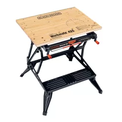 BLACK+DECKER 29-in L x 33.07-in H Black Wood Adjustable Height Portable Work Bench