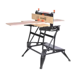 BLACK+DECKER 29-in L x 33.07-in H Black Wood Adjustable Height Portable Work Bench