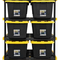 Project Source Commander Plastic Heavy Duty 5-Tier Utility Shelving Unit (48-in W x 20-in D x 72-in H), Black