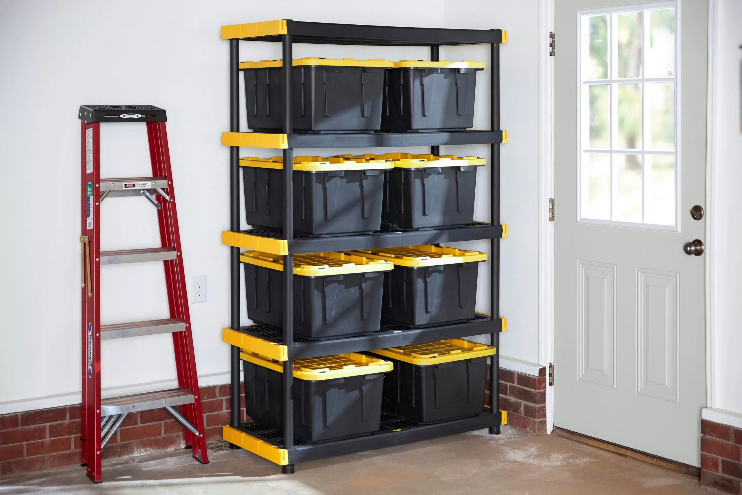 Project Source Commander Plastic Heavy Duty 5-Tier Utility Shelving Unit (48-in W x 20-in D x 72-in H), Black