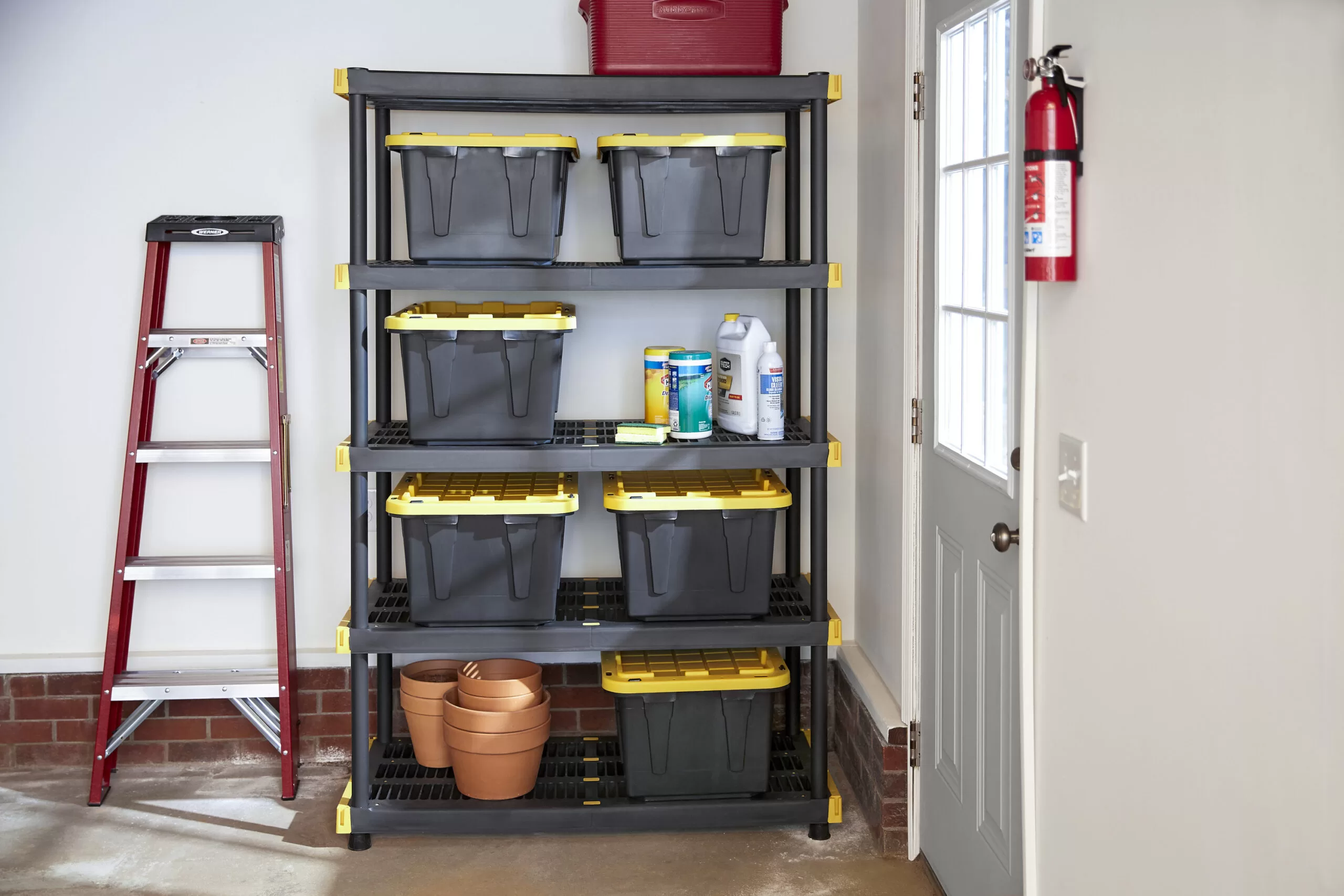 Project Source Commander Plastic Heavy Duty 5-Tier Utility Shelving Unit (48-in W x 20-in D x 72-in H), Black