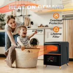 Dr. Infrared Heater Up to 1500-Watt Infrared Quartz Cabinet Indoor Electric Space Heater with Thermostat and Remote Included
