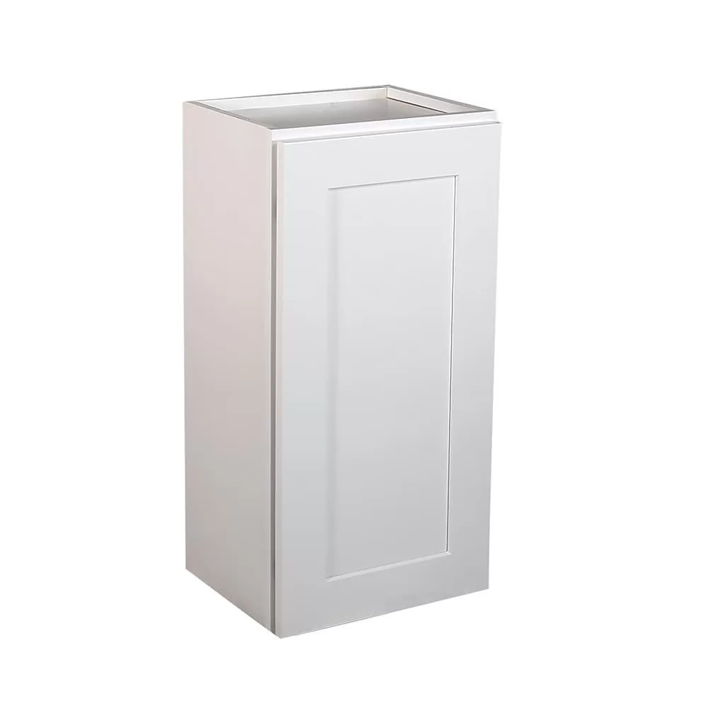Design House Brookings 15-in W x 24-in H x 12-in D White Painted Maple Door Wall Ready To Assemble Cabinet (Recessed Panel Shaker Door Style)