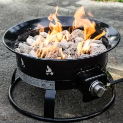DestinationGear 19-in W 58000-BTU Black Portable Steel Propane Gas Fire Pit