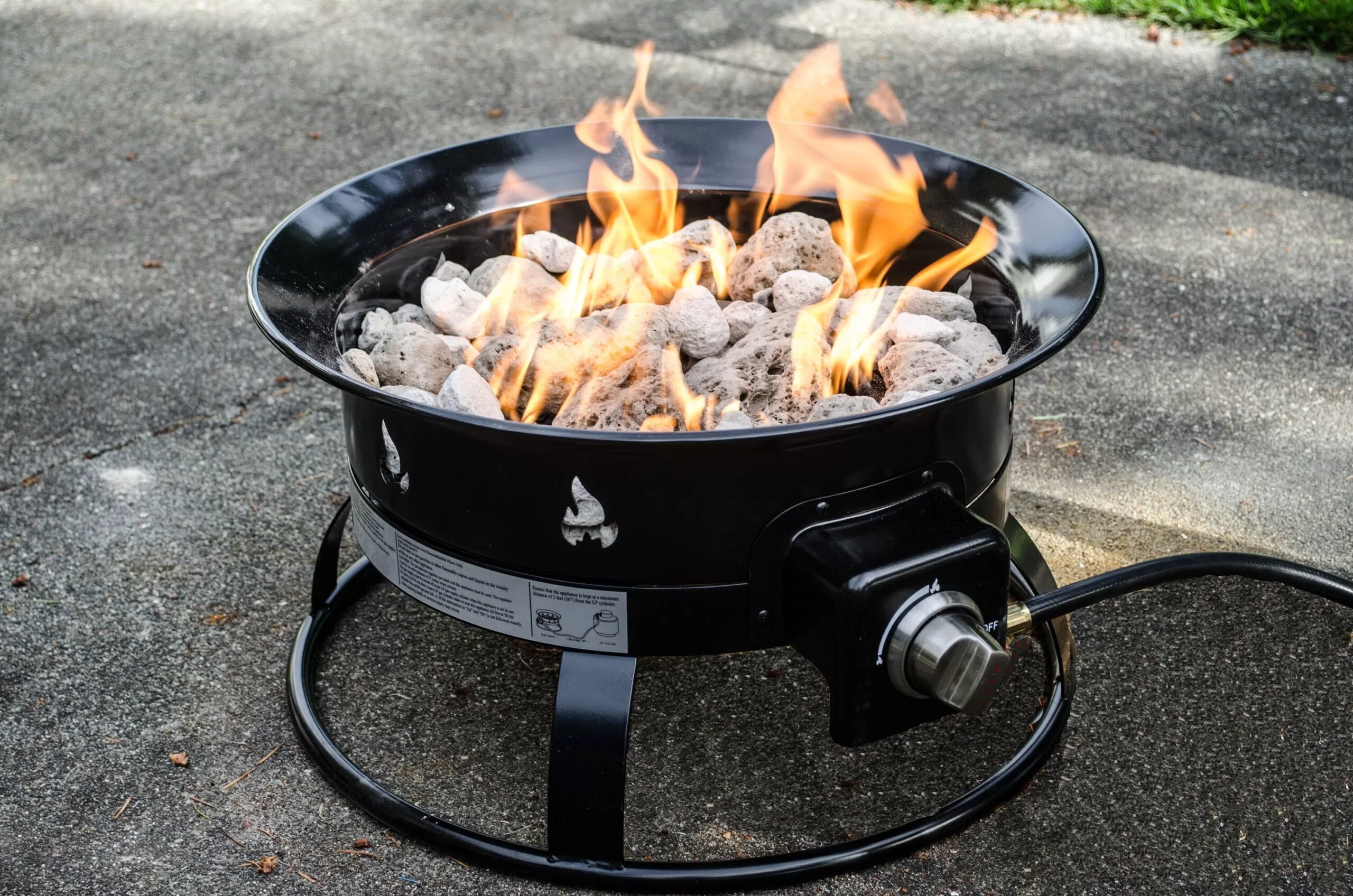 DestinationGear 19-in W 58000-BTU Black Portable Steel Propane Gas Fire Pit