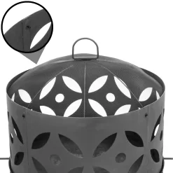 Sunnydaze Decor 26.5-in W Gray Cast Iron Wood-Burning Fire Pit