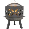 Sunnydaze Decor 26.5-in W Gray Cast Iron Wood-Burning Fire Pit