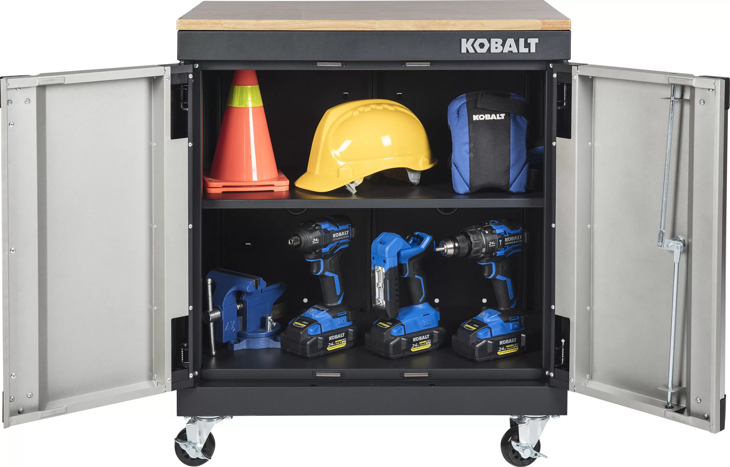 Kobalt Steel Freestanding Garage Cabinet in Silver (28-in W x 32.8-in H x 18.5-in D)