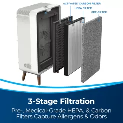 BISSELL Air320 Air Purifier 5-Speed White HEPA Air Purifier ENERGY STAR (Covers: 1770-sq ft)