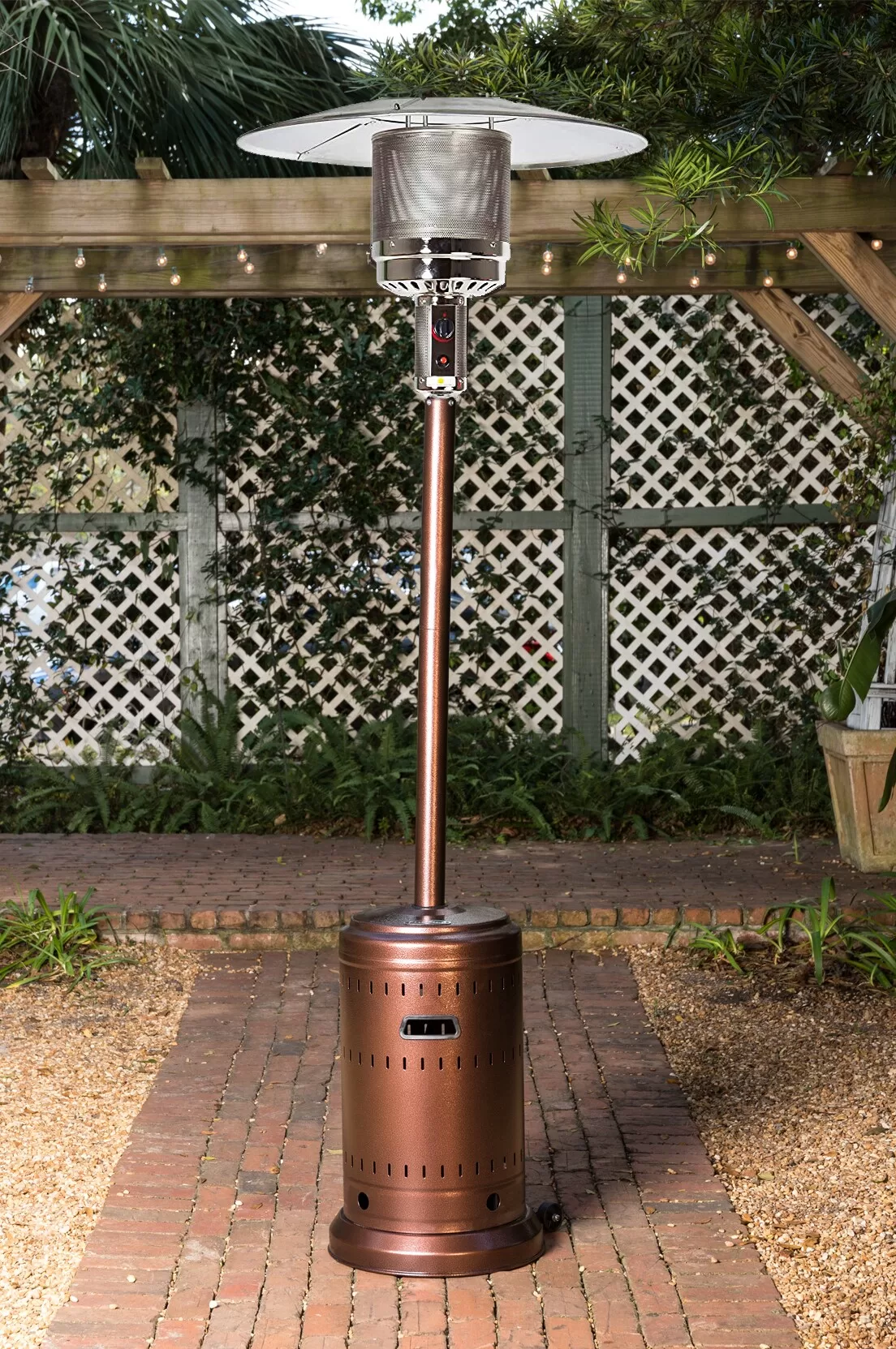 Fire Sense 46000-BTU Bronze Steel Floorstanding Liquid Propane Patio Heater