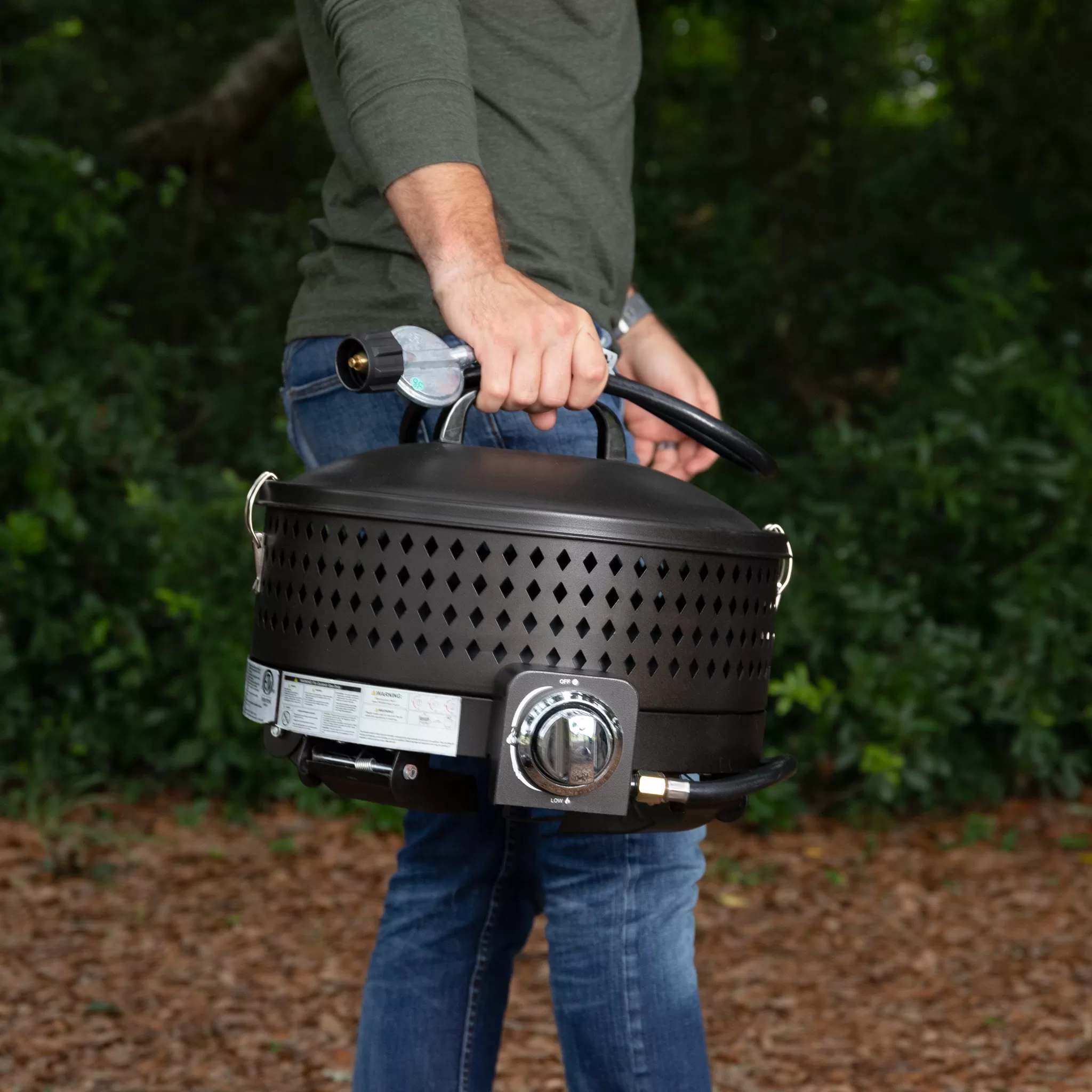 Fire Sense Sporty 15-in W 60000-BTU Mocha Portable Tabletop Aluminum Propane Gas Fire Pit