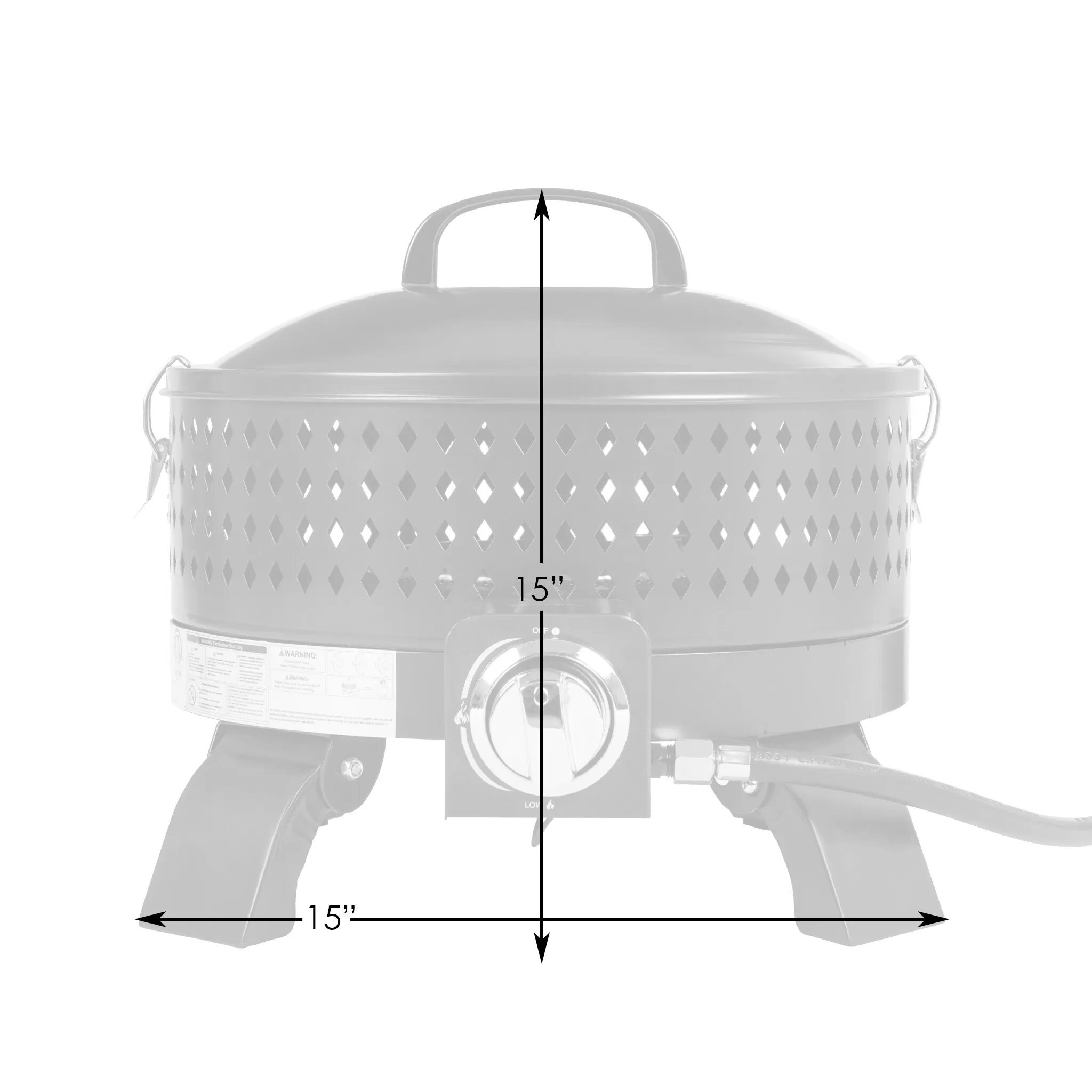 Fire Sense Sporty 15-in W 60000-BTU Mocha Portable Tabletop Aluminum Propane Gas Fire Pit