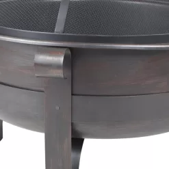 Fire Sense 35-in W Brushed Bronze Steel Wood-Burning Fire Pit