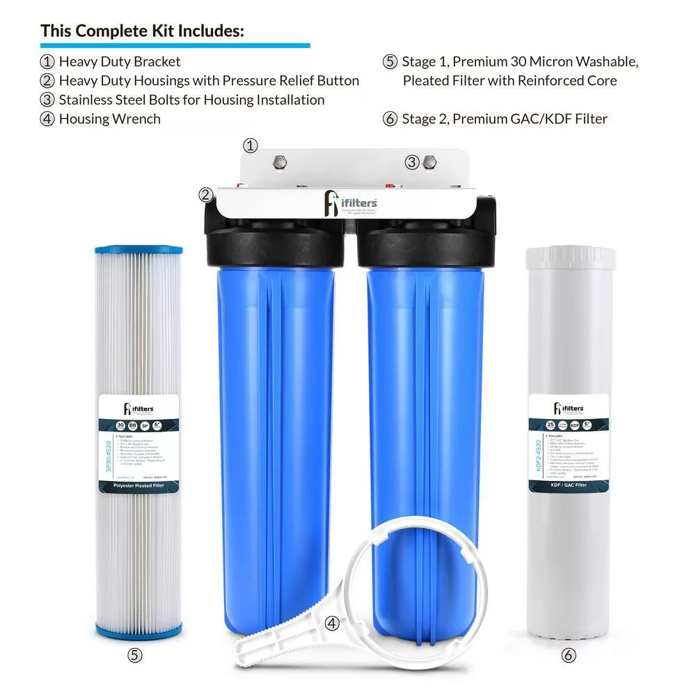 IFILTER MWH-D20-WELL Well Water Whole House Filtration System