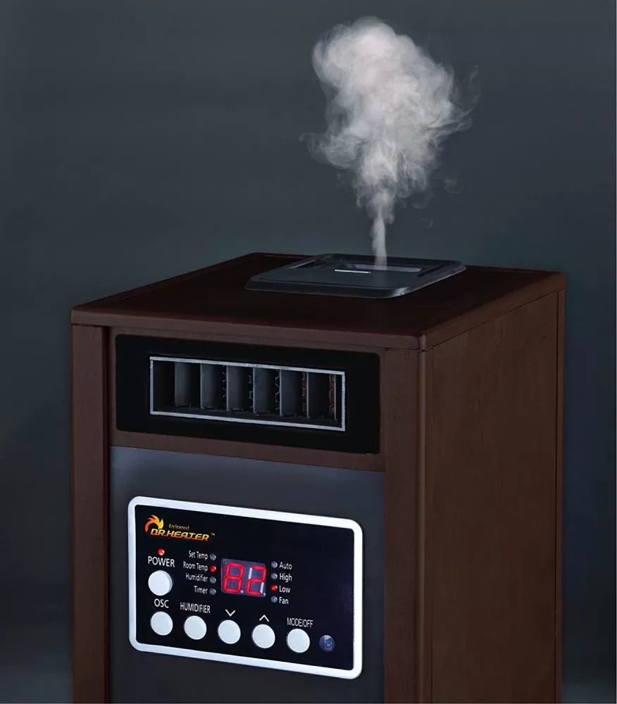 Dr. Infrared Heater Up to 1500-Watt Infrared Quartz Cabinet Indoor Electric Space Heater with Thermostat and Remote Included
