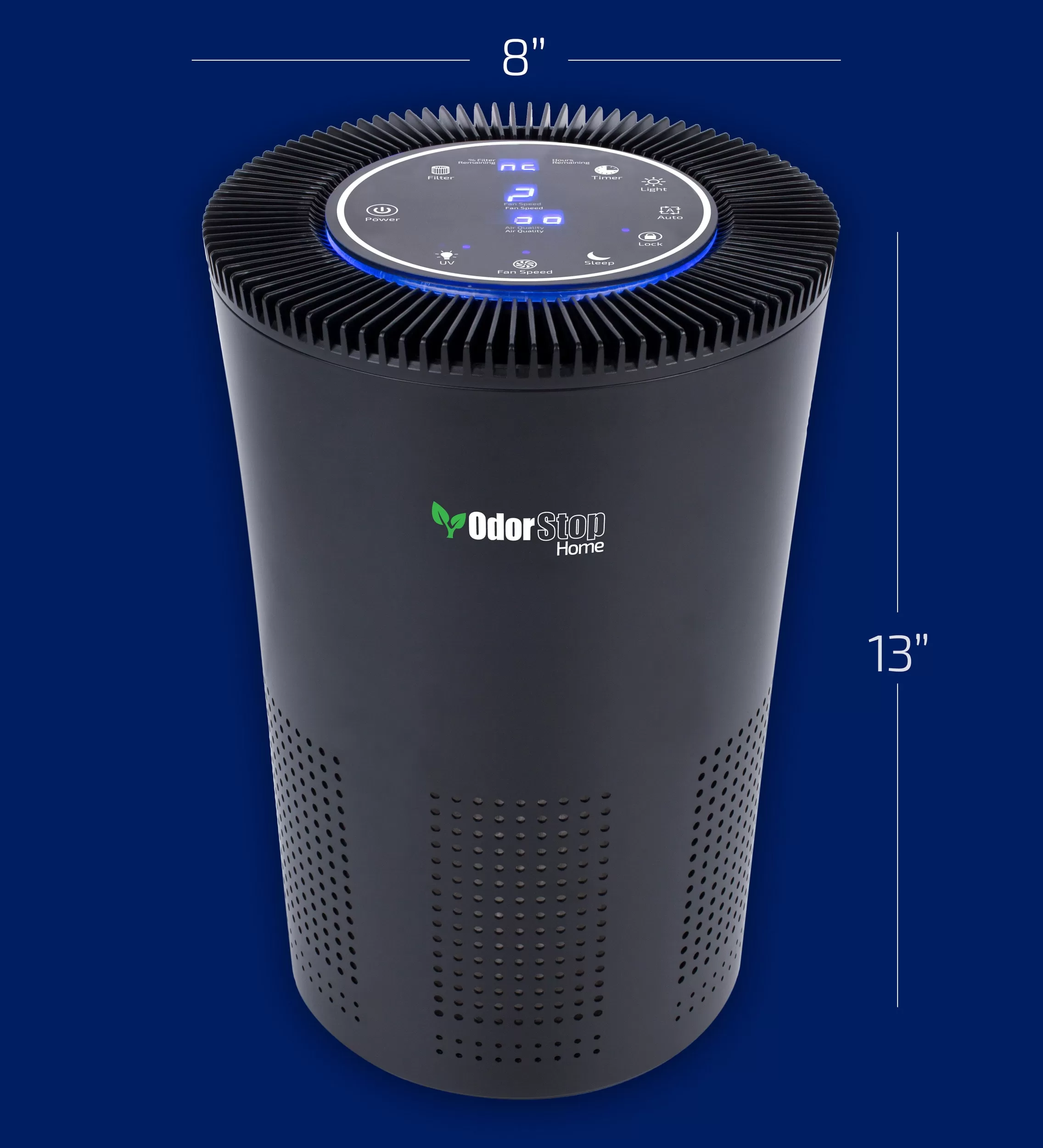 OdorStop 5-Speed Black HEPA and Uv Air Purifier (Covers: 1000-sq ft)