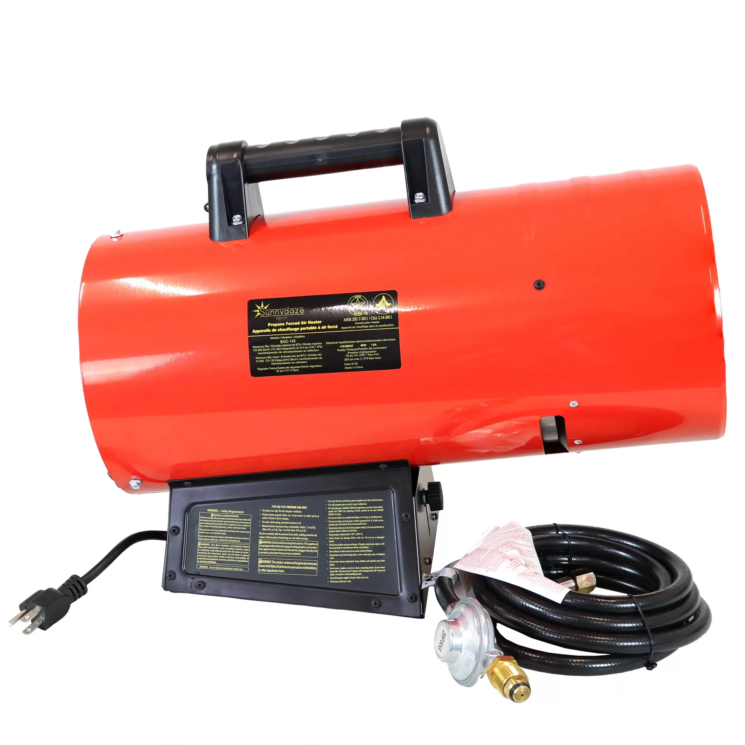 Sunnydaze Decor 125000-BTU Outdoor Portable Forced Air Propane Heater