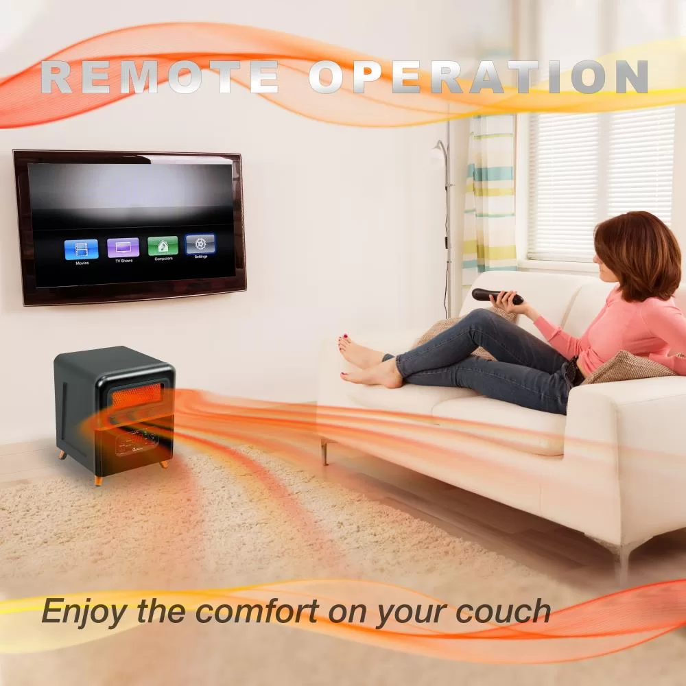 Dr. Infrared Heater Up to 1500-Watt Infrared Quartz Cabinet Indoor Electric Space Heater with Thermostat and Remote Included