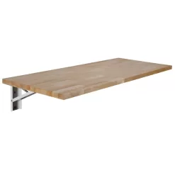 Sparrow Peak The Quick Bench x 20-in H Hardwood Butcher Block with White Steel Brackets Wood Adjustable Height