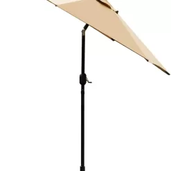 Sunnyglade 7.5' Patio Umbrella Outdoor Table Market Umbrella with Push Button Tilt/Crank, 6 Ribs (Tan)