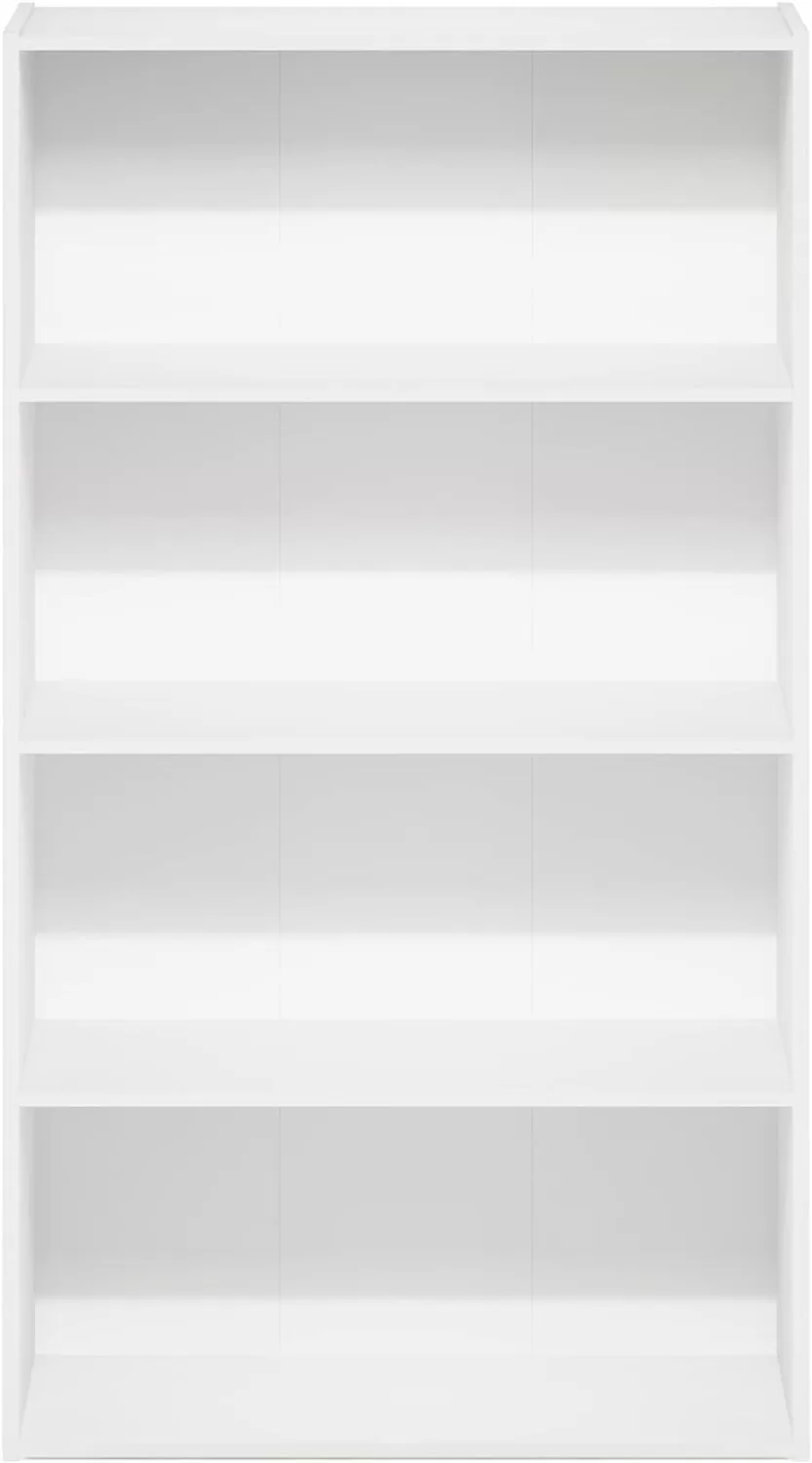 Furinno Pasir 4-Tier Bookcase/Bookshelf/Storage Shelves, White