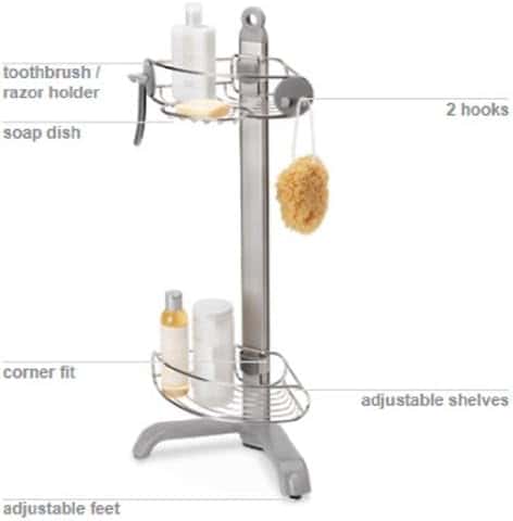 Simplehuman Corner Shower Caddy, Stainless Steel and Anodized Aluminum - Image 4