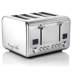 MegaChef 4-Slice Stainless Steel 1800-Watt Toaster