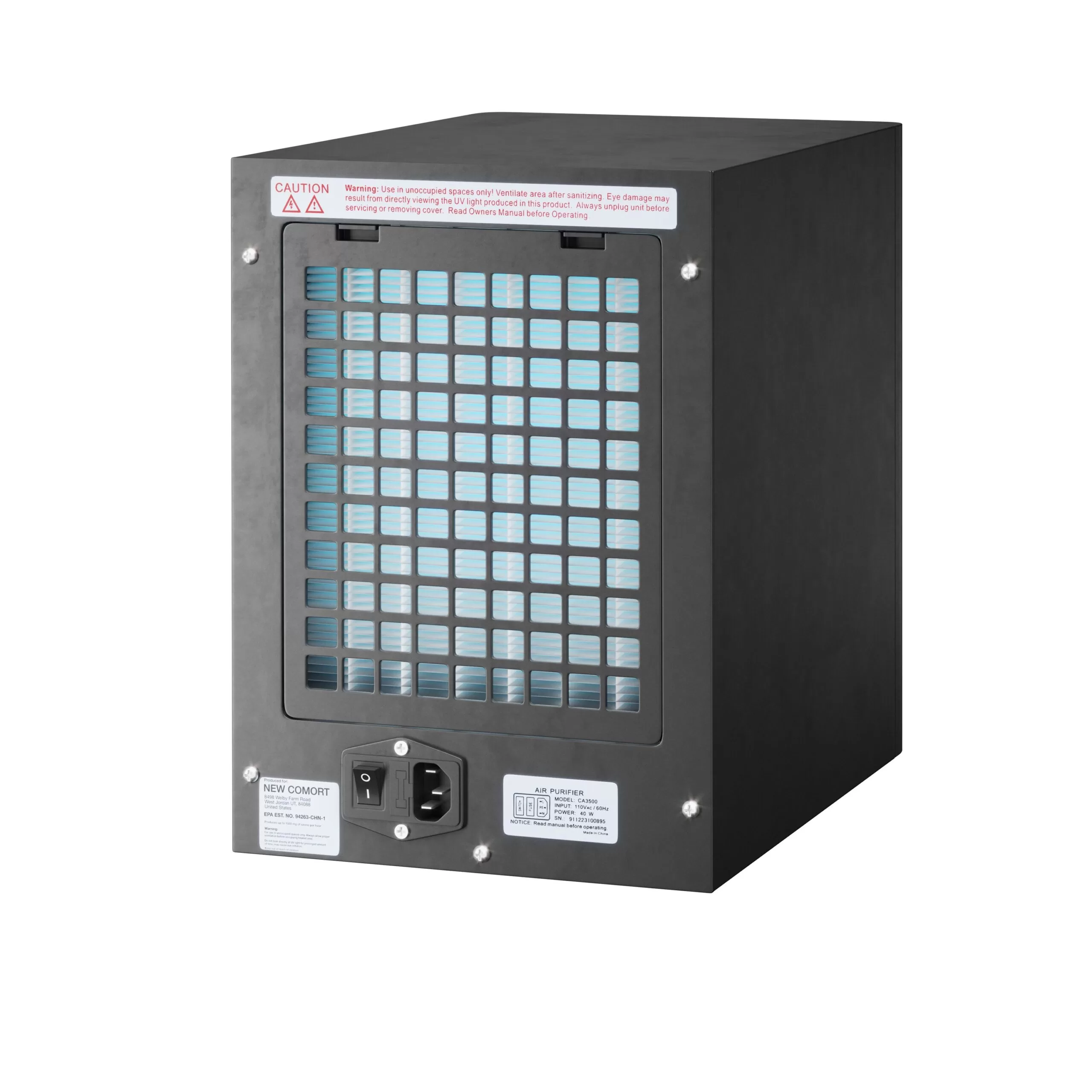 New Comfort Ozone Generator 5-Speed Ionic Black HEPA and Uv Air Purifier (Covers: 3500-sq ft)