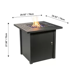Teamson Home 29.92-in W 40000-BTU Dark Grey Steel Propane Gas Fire Pit