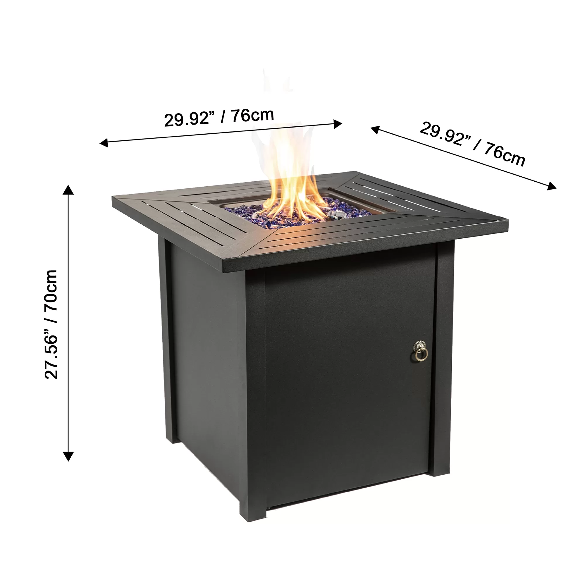 Teamson Home 29.92-in W 40000-BTU Dark Grey Steel Propane Gas Fire Pit