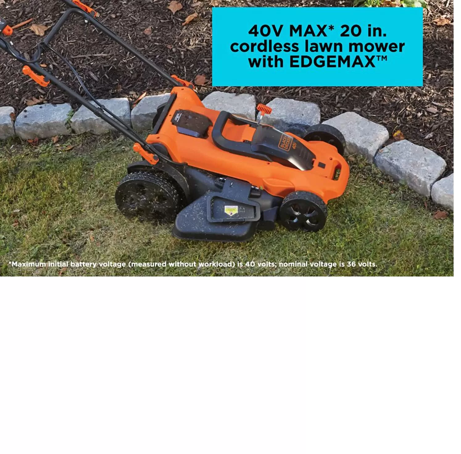 BLACK+DECKER 40-volt Max 20-in Cordless Push Lawn Mower 2 Ah (Battery and Charger Included)