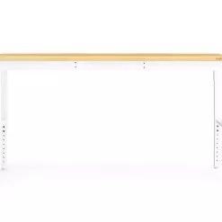NewAge Products 72-in L x 43-in H White Bamboo Adjustable Height Portable Work Bench