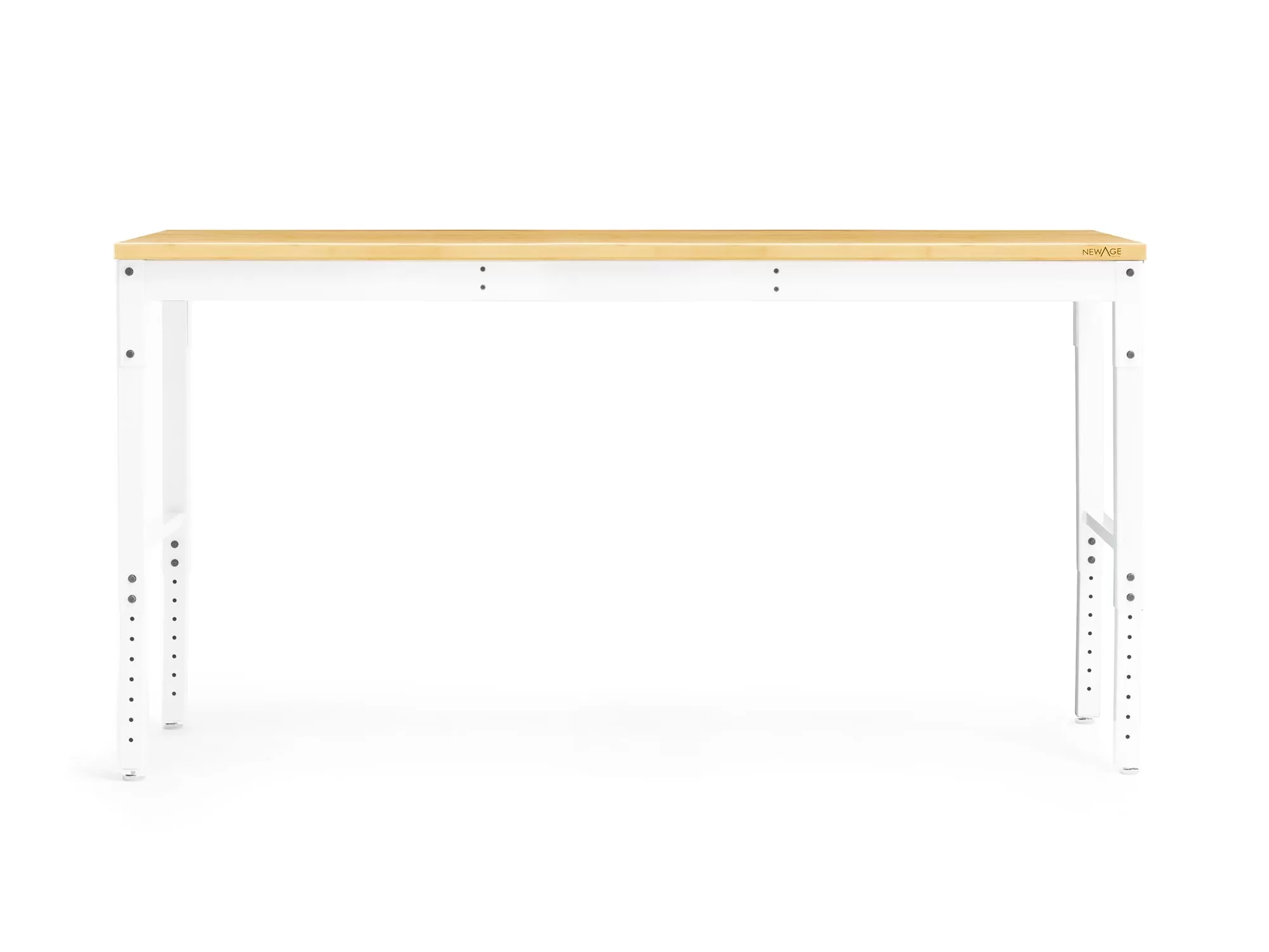 NewAge Products 72-in L x 43-in H White Bamboo Adjustable Height Portable Work Bench
