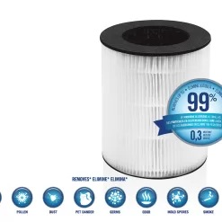 HOMEDICS 3-Speed Ionic White HEPA Air Purifier ENERGY STAR (Covers: 170-sq ft)