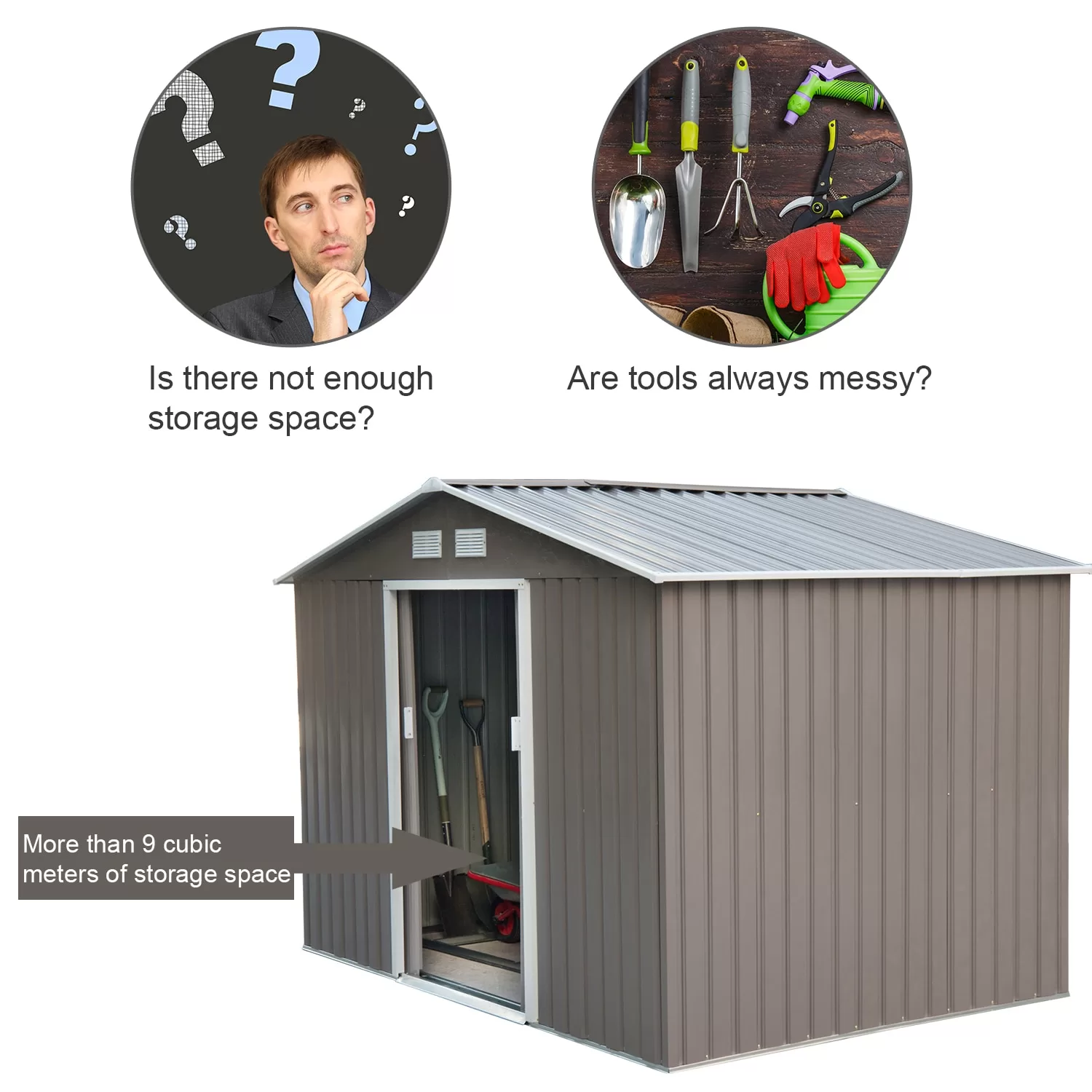Outsunny Vinyl-coated Steel Storage Shed