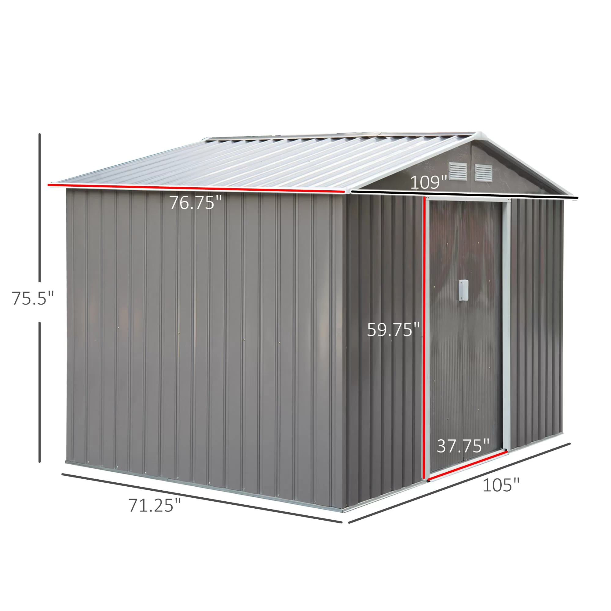 Outsunny Vinyl-coated Steel Storage Shed