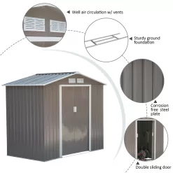 Outsunny Galvanized Steel Storage Shed
