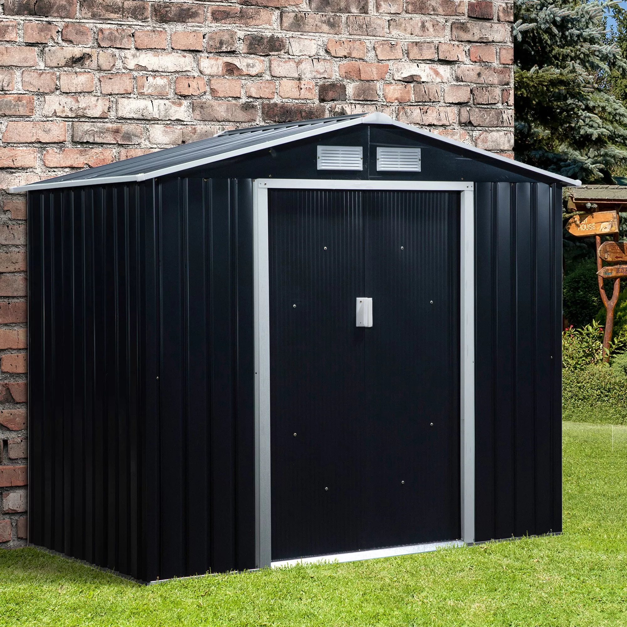 Outsunny Galvanized Steel Storage Shed