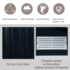 Outsunny Galvanized Steel Storage Shed