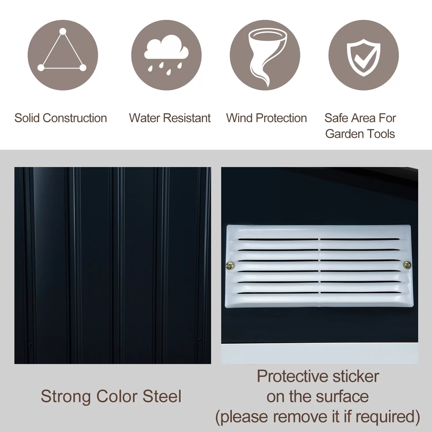 Outsunny Galvanized Steel Storage Shed